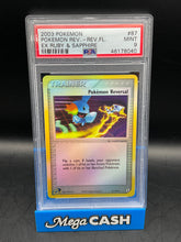 PSA 9 Pokemon Reversal 87/109 Ex Ruby & Sapphire